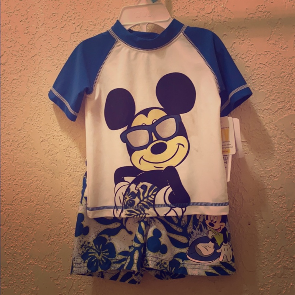 2 piece set mickey mouse bathing suit set 6M